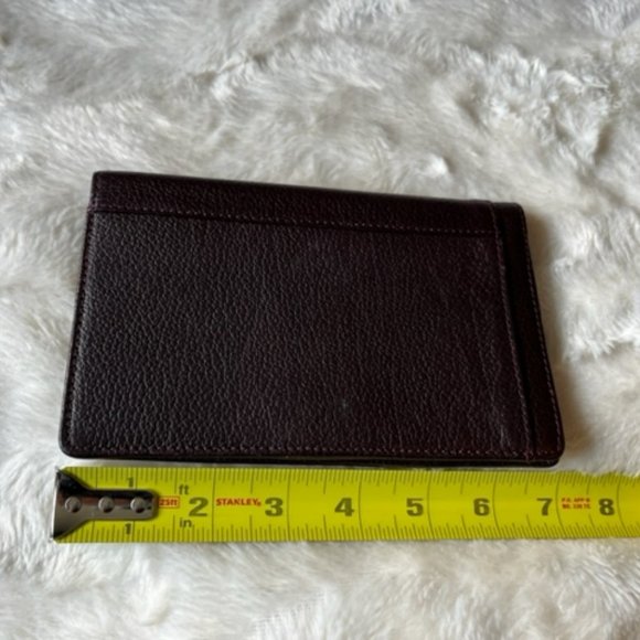 Chequebook Holder Wallet Billfold Genuine Leather Check Book Vintage - Picture 6 of 10